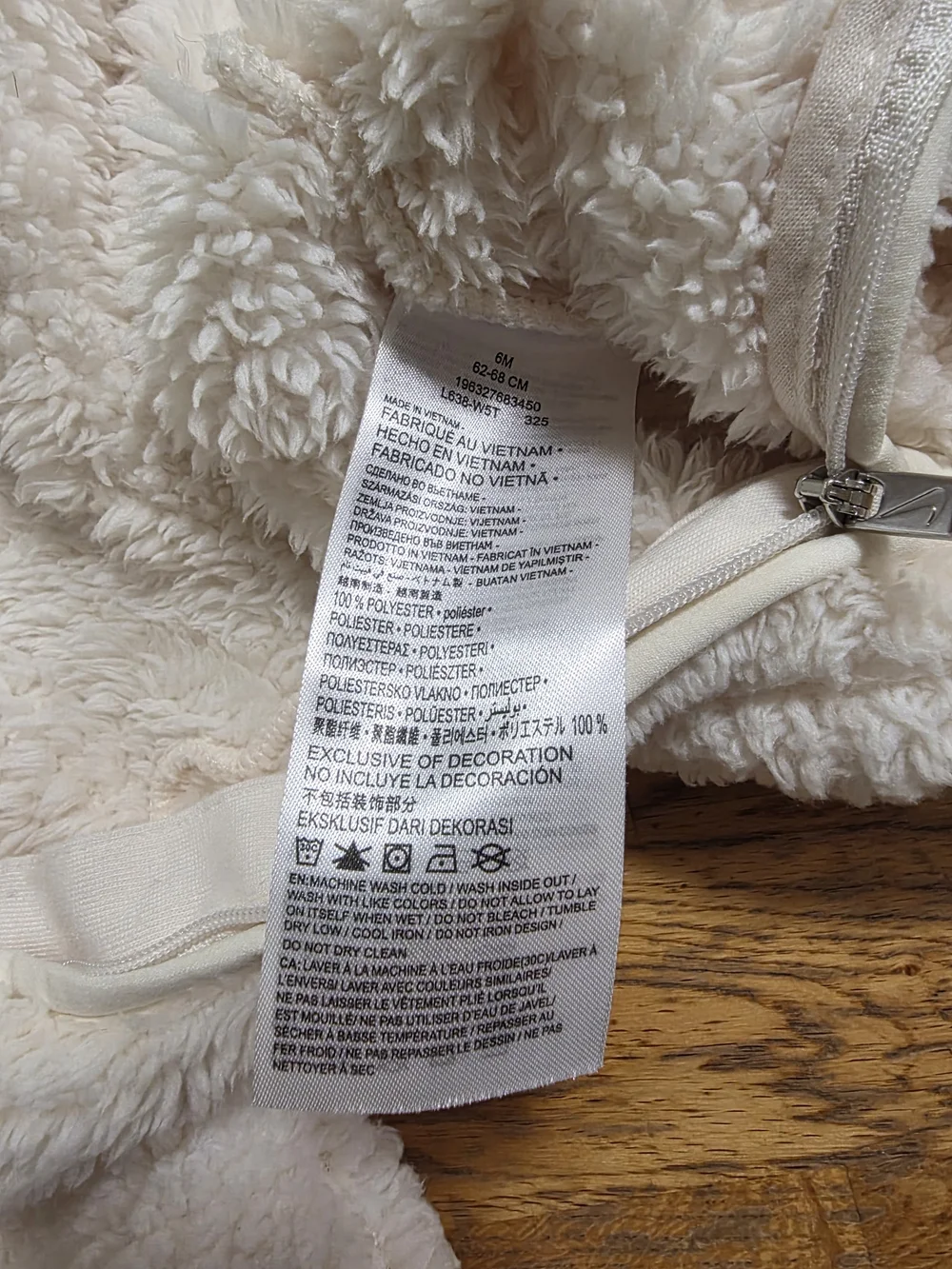 Nike Cream Sherpa Hooded Baby One-Piece Footie